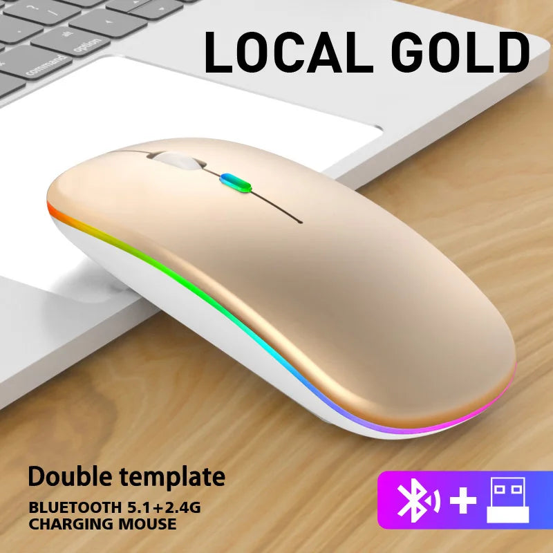 Dual-Mode Quiet Rechargeable Wireless Mouse - PlusGamer