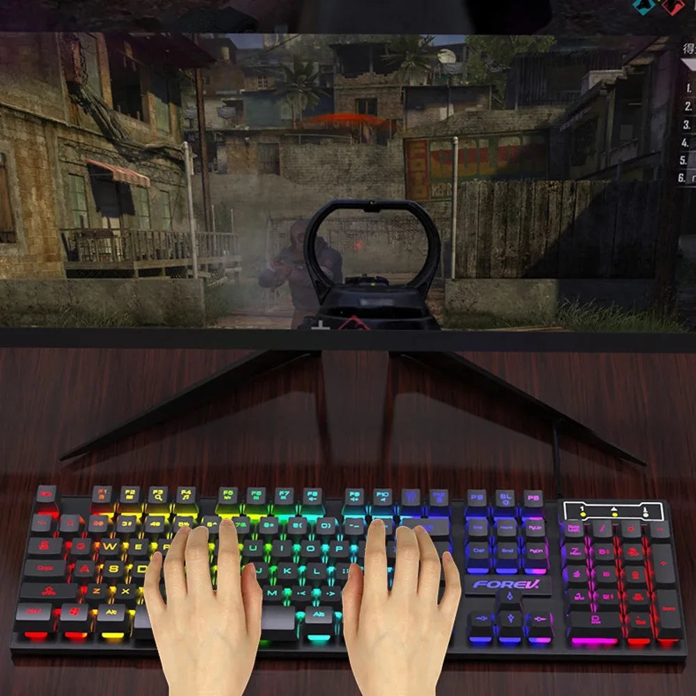 104-Key RGB Mechanical Feel Gaming Keyboard - PlusGamer