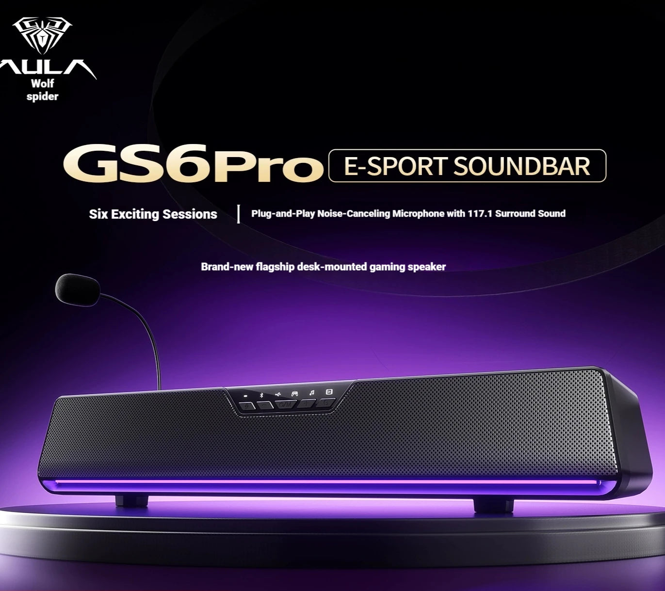 AULA GS6Pro Wired & Bluetooth Gaming Speaker - PlusGamer