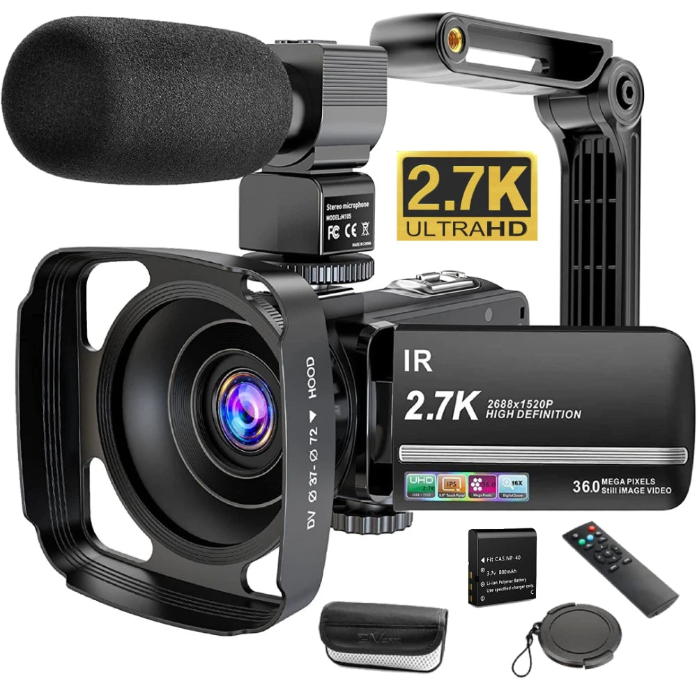 2.7K Vlogging Camcorder Kit (36MP) - PlusGamer