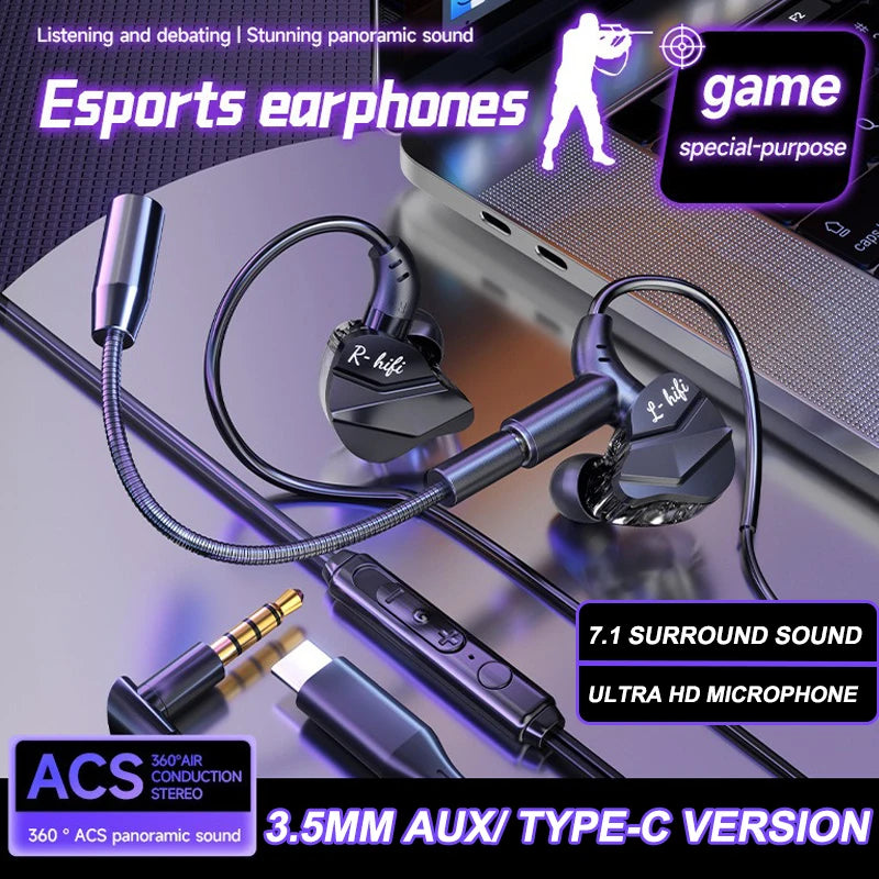 7.1 Surround In-Ear Gaming Earphones - PlusGamer