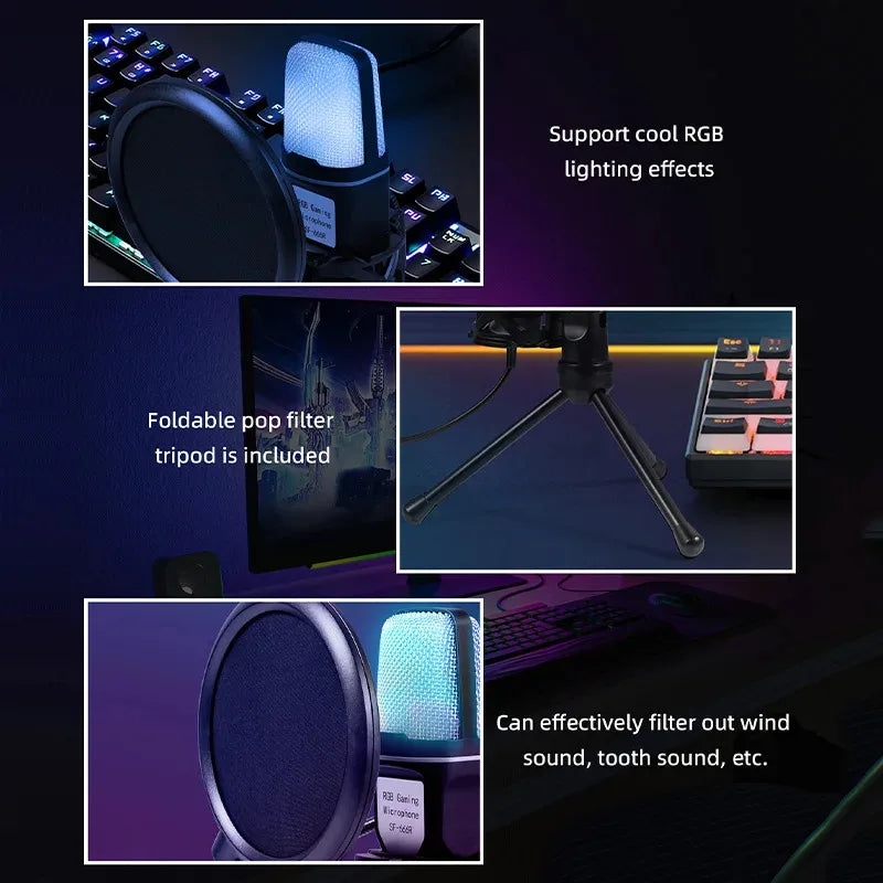 RGB USB Condenser Mic - PlusGamer