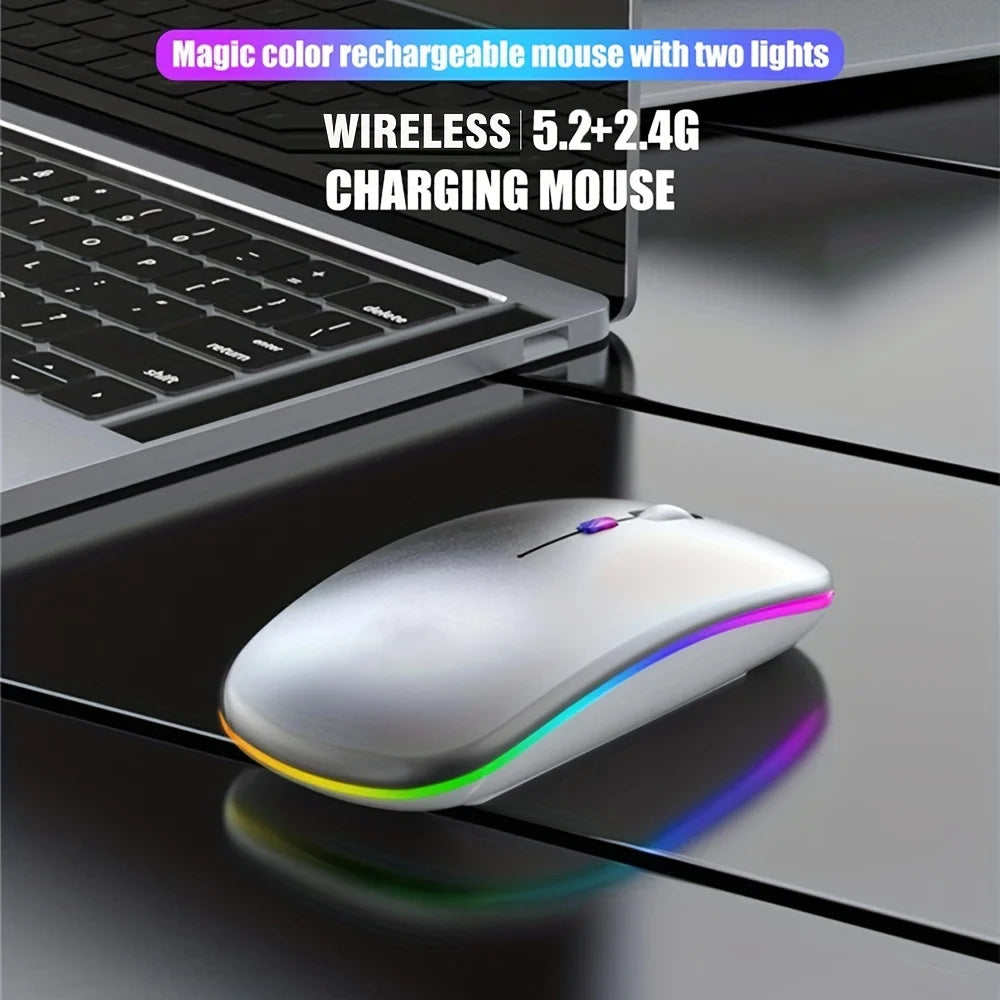 Dual-Mode Quiet Rechargeable Wireless Mouse - PlusGamer