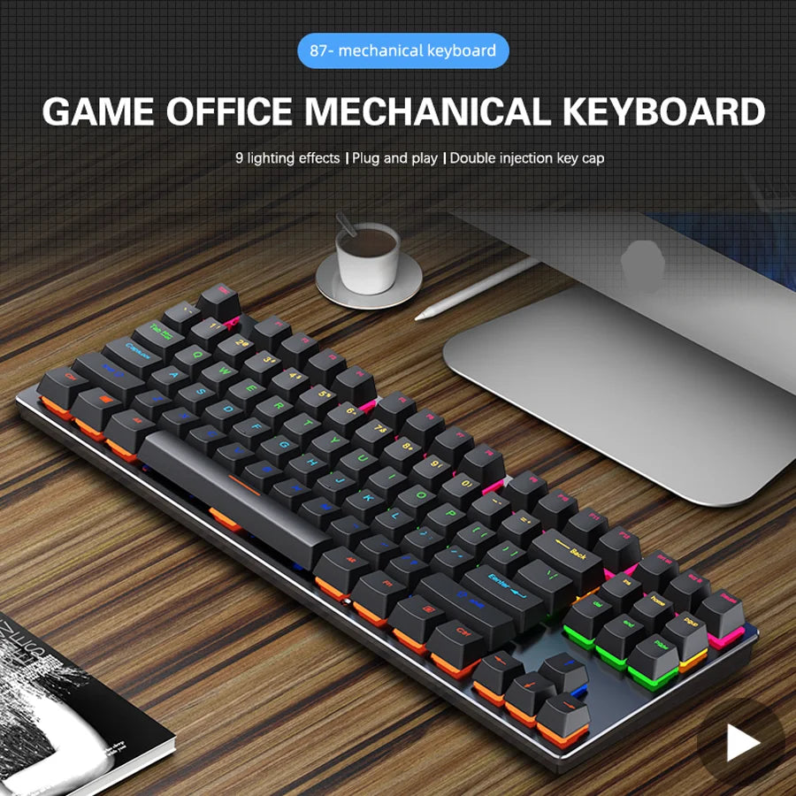 Mini RGB Wired Mechanical Gaming Keyboard - PlusGamer