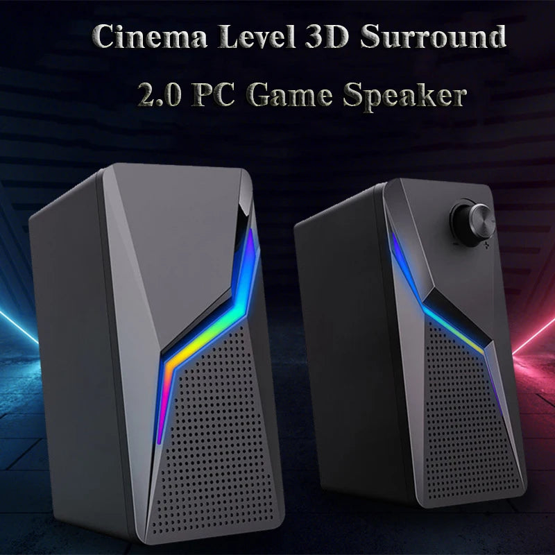 RGB HiFi 2.0 Gaming Speakers with Strong Bass - PlusGamer