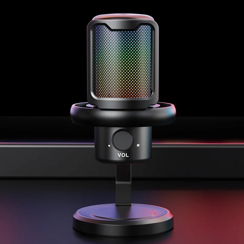 RGB USB Gaming Mic with Touch-Mute & Output - PlusGamer