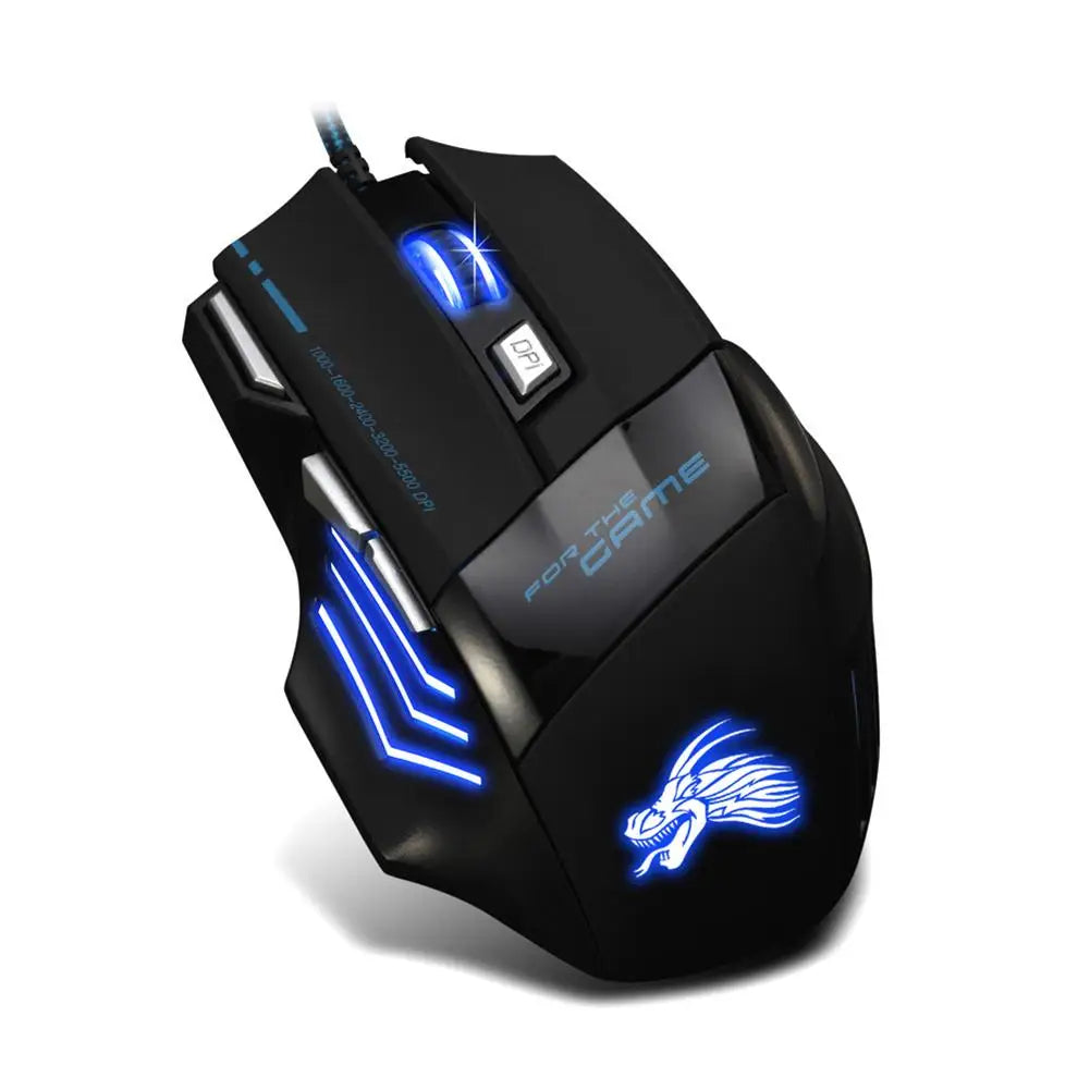 7-Button USB Wired 5500 DPI Gaming Mouse - PlusGamer