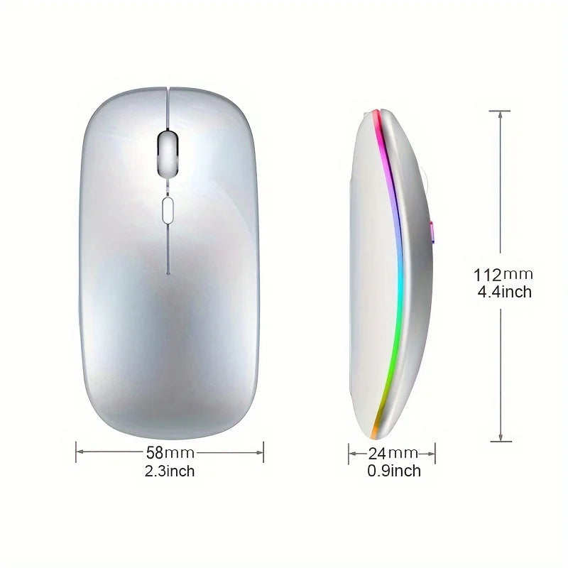 Dual-Mode Quiet Rechargeable Wireless Mouse - PlusGamer