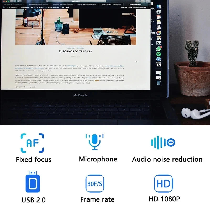 1080P Drive-Free USB Rotatable Webcam - PlusGamer