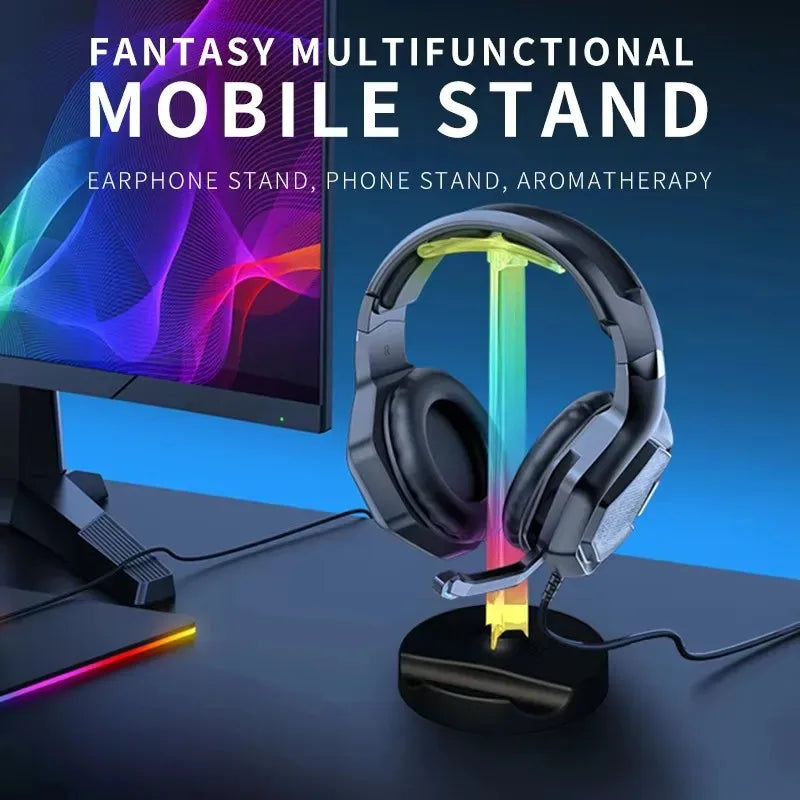 RGB Gaming Headset Stand with USB Port - PlusGamer