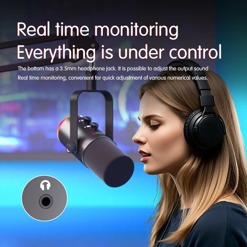 Podcast RGB USB Mic with Noise Reduction - PlusGamer