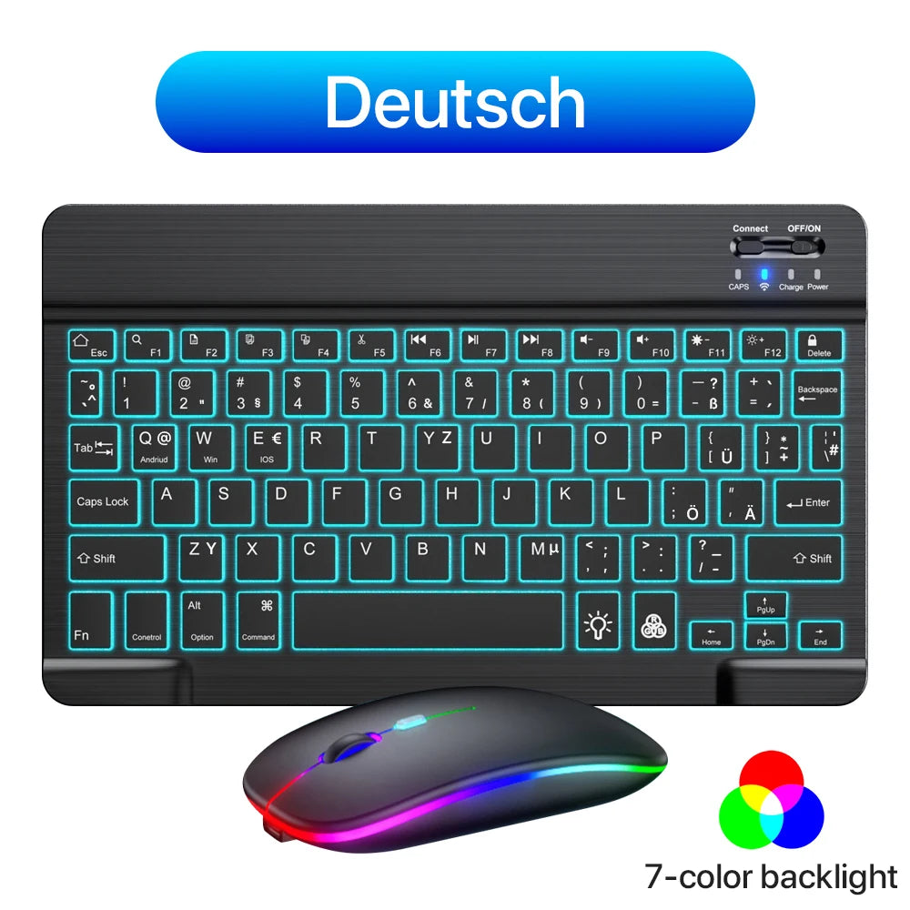 Rainbow Backlit Wireless Keyboard & Mouse - PlusGamer