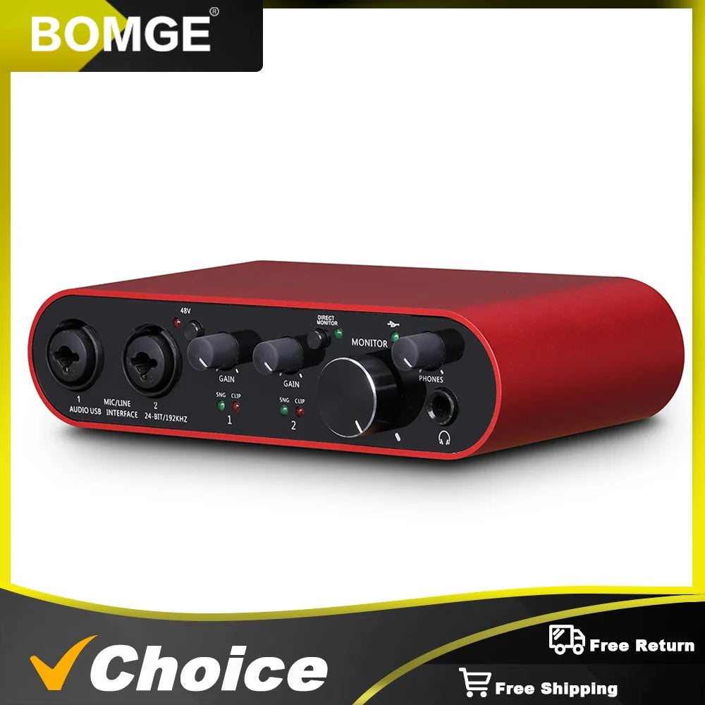 BOMGE BMG-22S 32-bit/192kHz Professional Audio Interface - PlusGamer