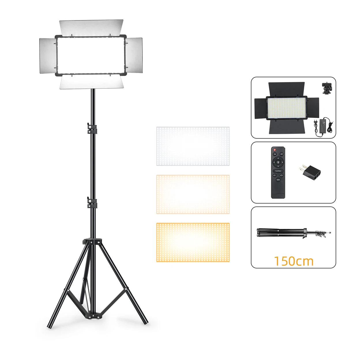 Led-600 Led Video Light Panel With Remote Control Bi-Color 3200-5600K Photography Lighting Panel Camera Photo Studio Fill Lamp