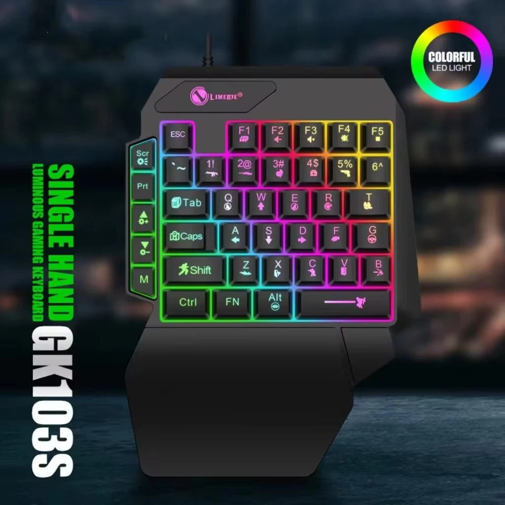 35-Key Single-Handed RGB Mechanical Gaming Keyboard - PlusGamer