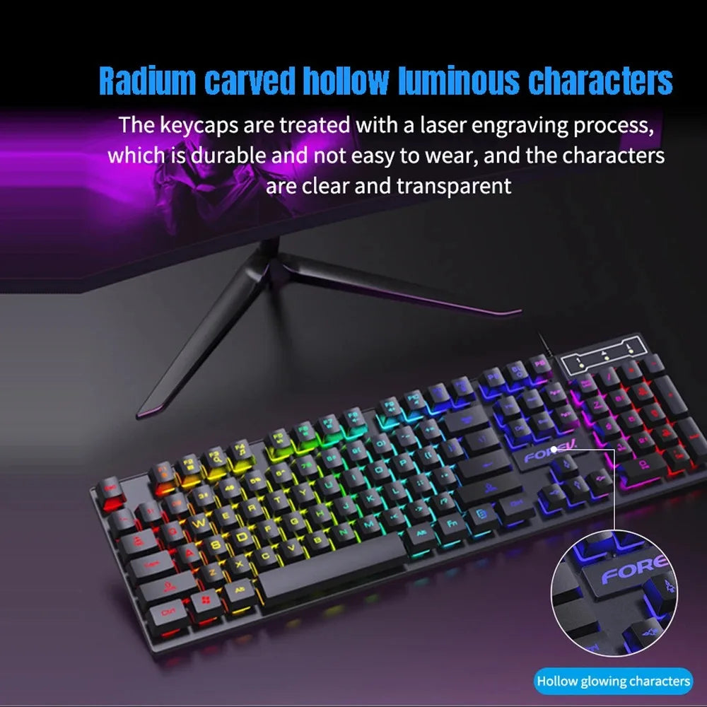 104-Key RGB Mechanical Feel Gaming Keyboard - PlusGamer