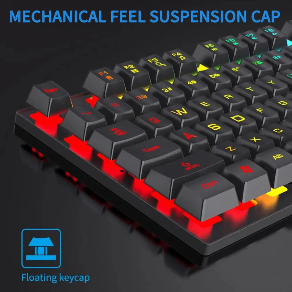 104-Key RGB Mechanical Feel Gaming Keyboard - PlusGamer