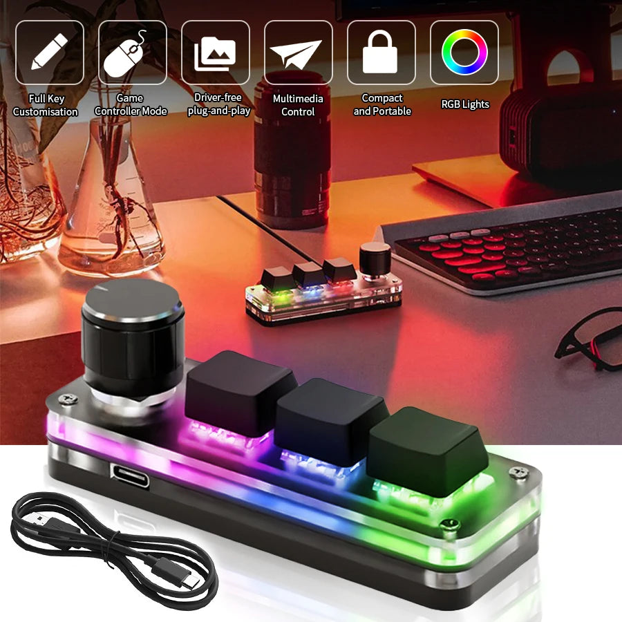 Streamer Control Mini RGB Macro Pad - PlusGamer