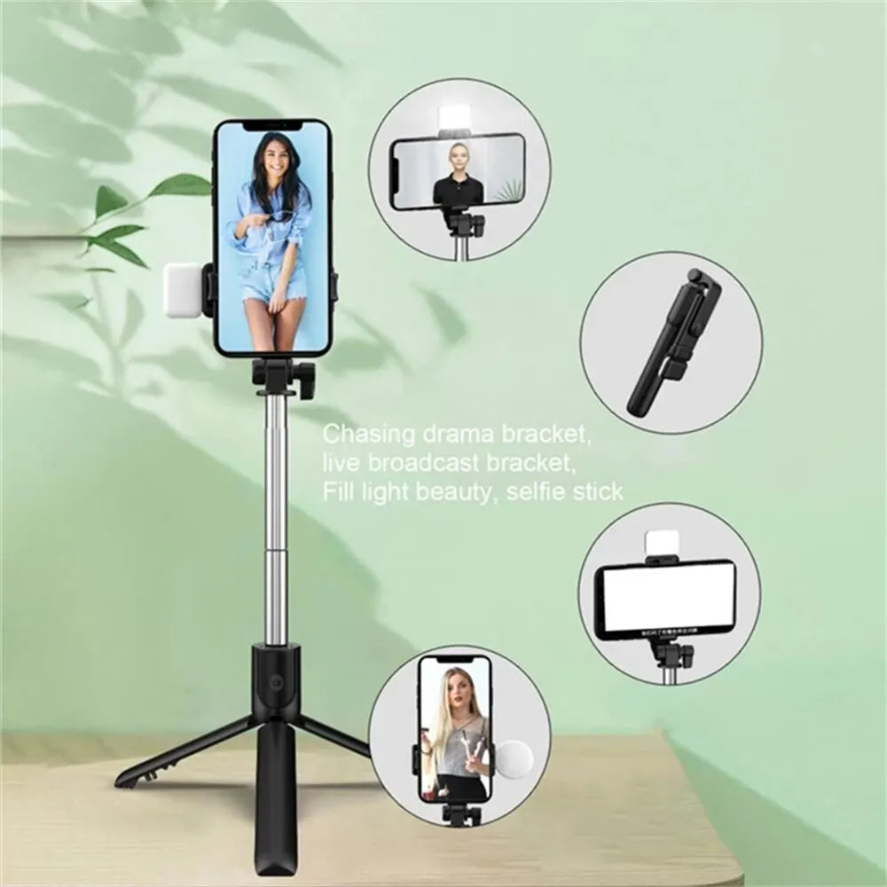 Portable Selfie Stick Tripod with Fill Light - PlusGamer