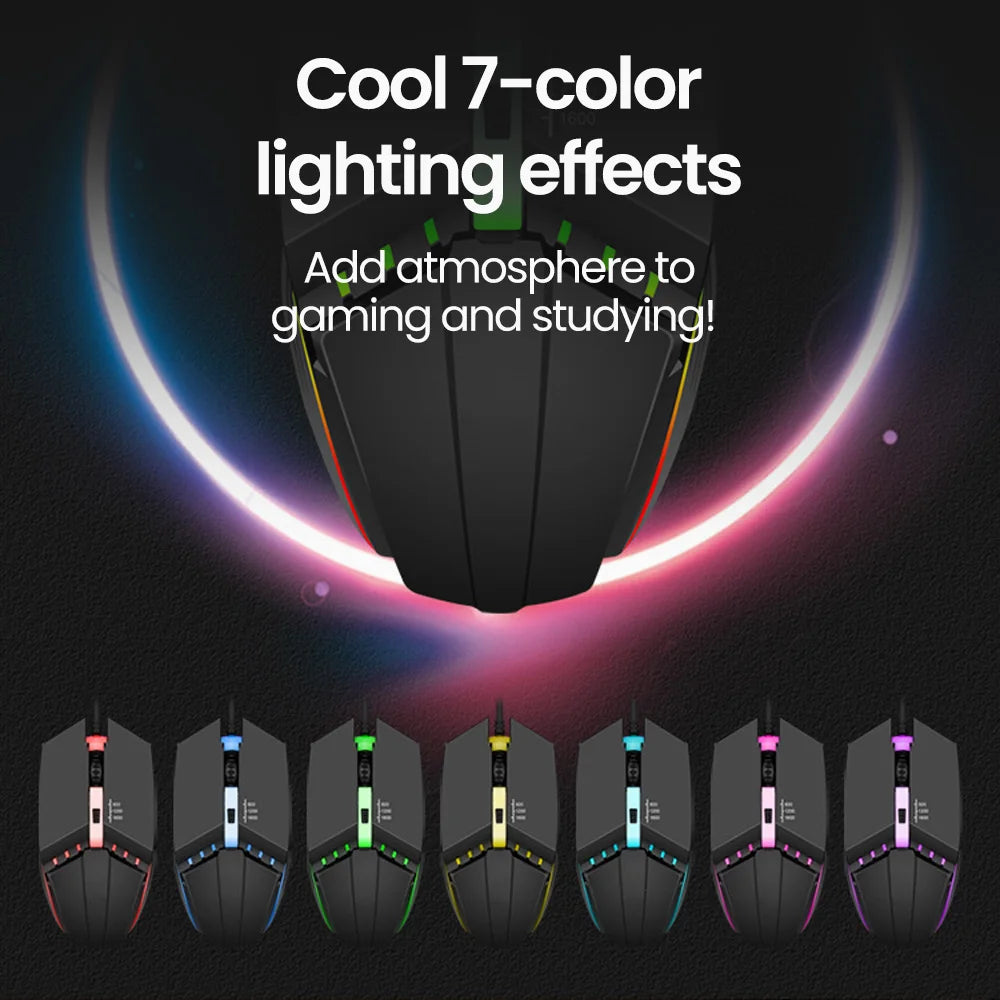 Elough Mute Wired Gaming Mouse - PlusGamer
