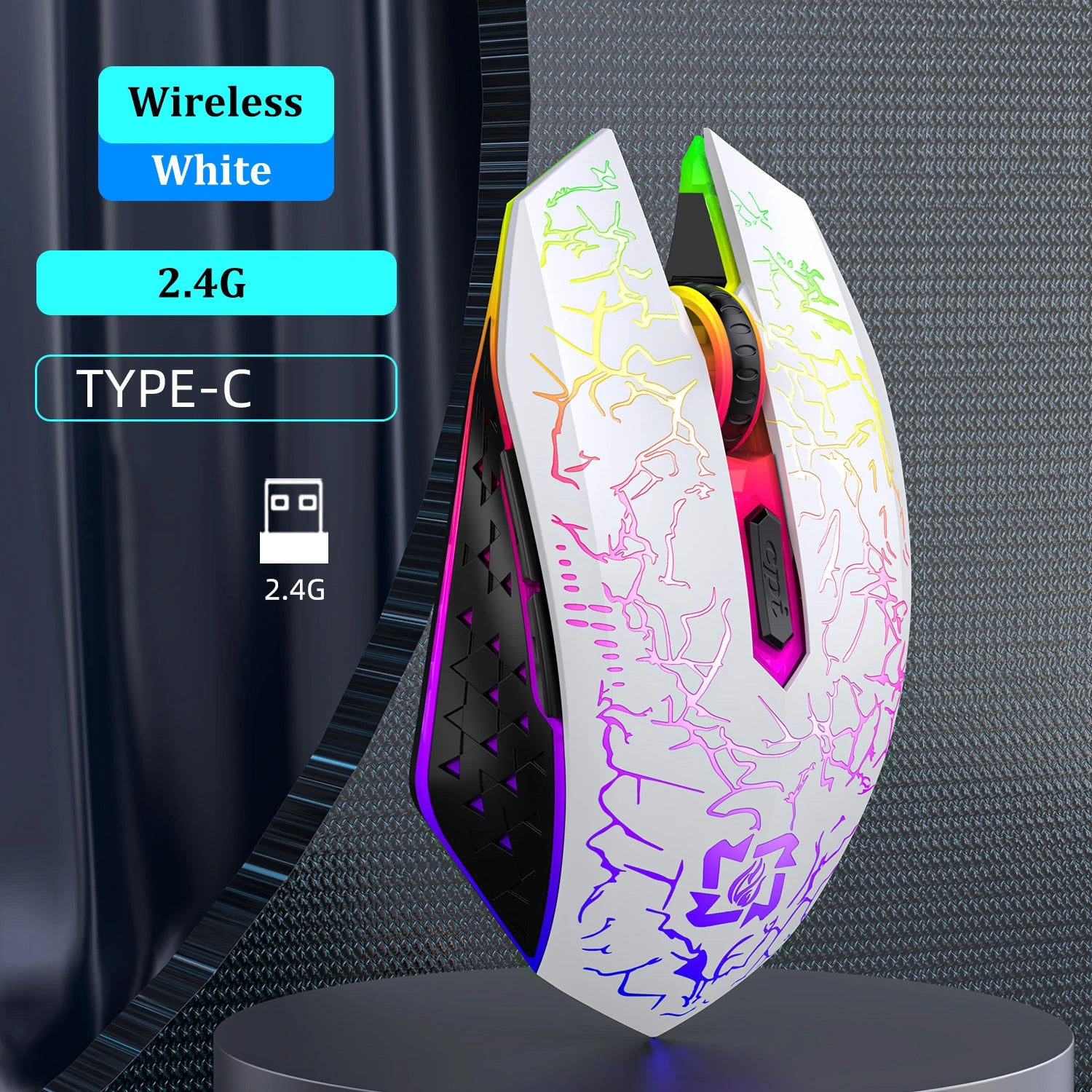 Dual-Mode RGB Silent Wireless Mouse - PlusGamer