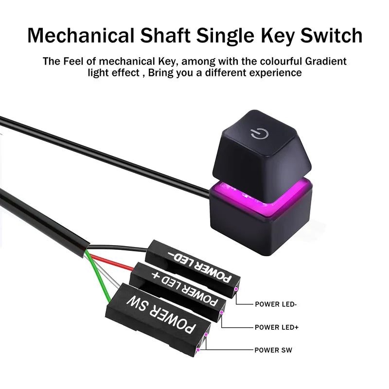 External Desktop PC RGB Mechanical Power Switch - PlusGamer