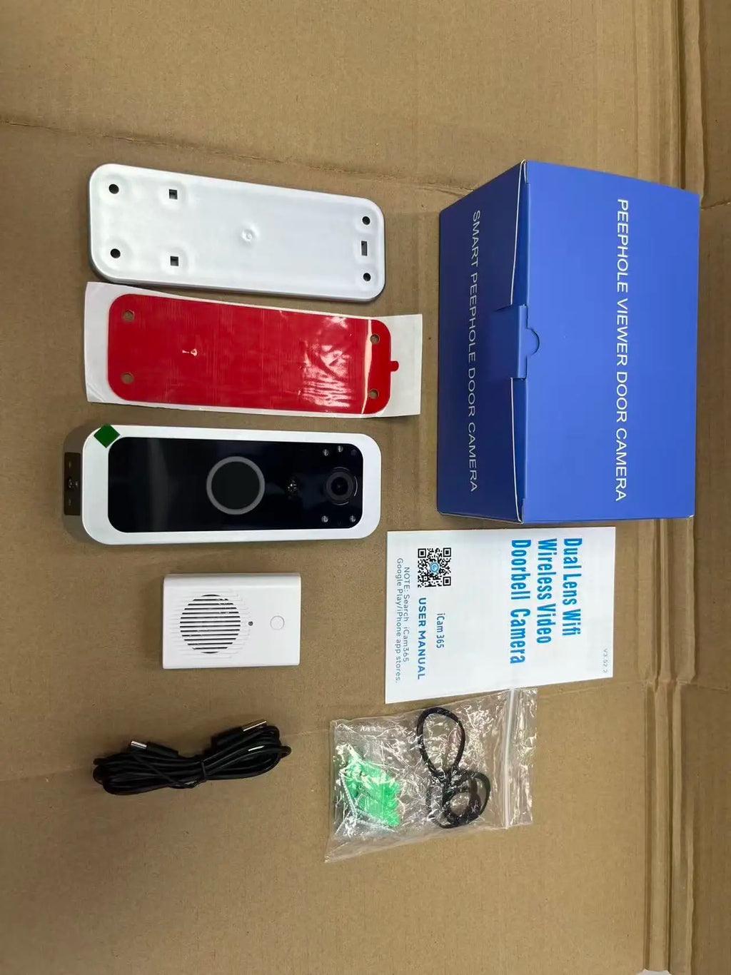 iCam365 2MP Dual Lens WiFi Peephole Doorbell - PlusGamer