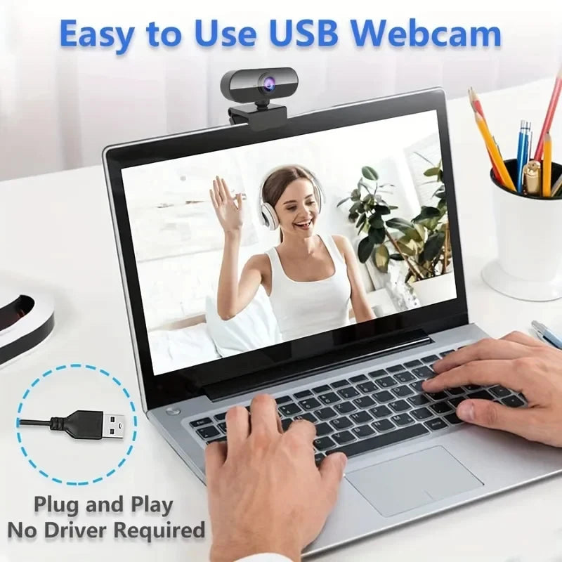 1080P Drive-Free USB Rotatable Webcam - PlusGamer
