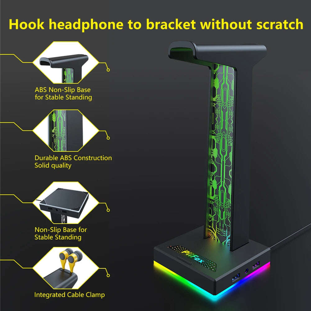 RGB Headphone Holder with Lighting Modes - PlusGamer
