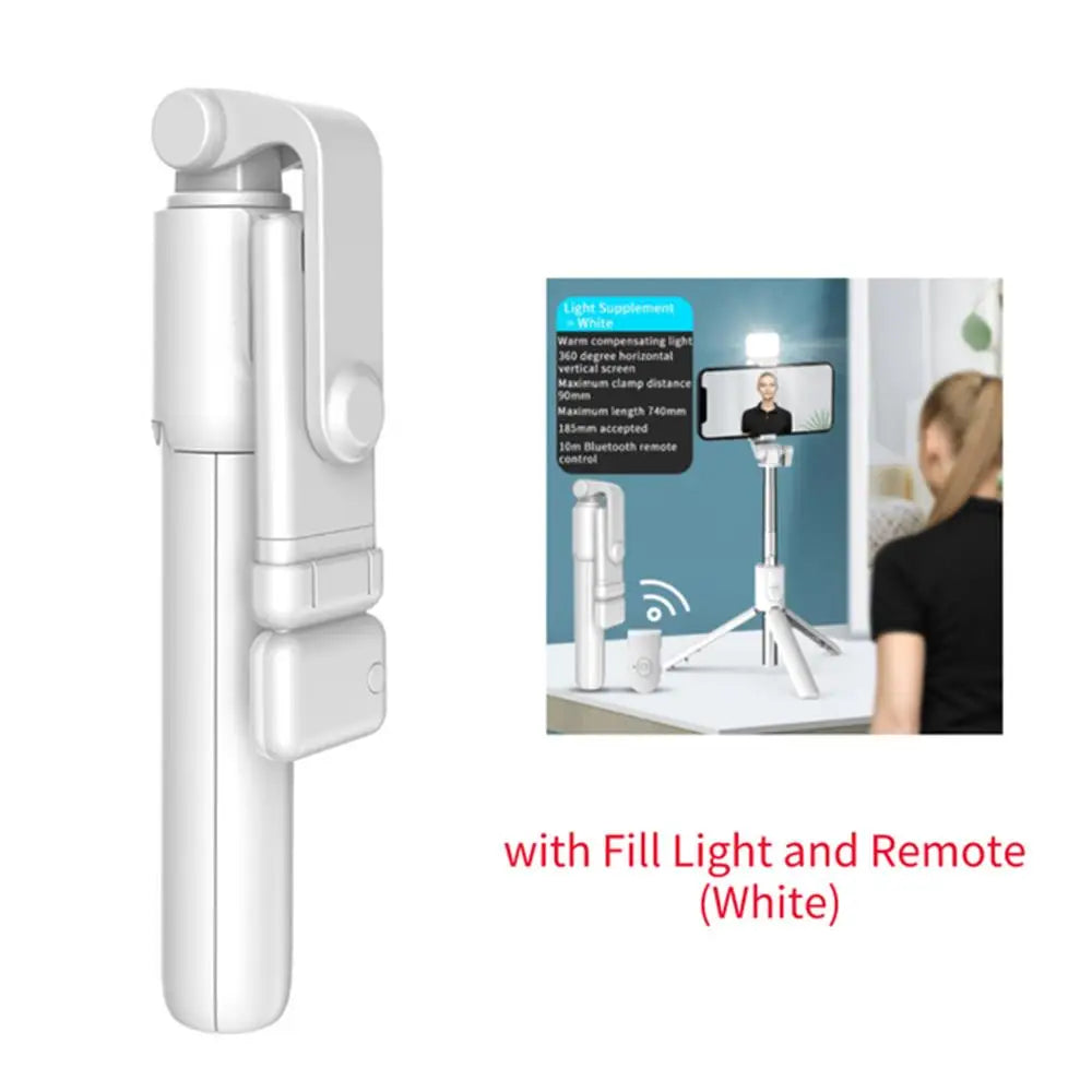 Portable Selfie Stick Tripod with Fill Light - PlusGamer