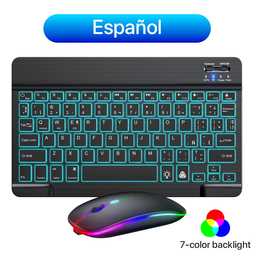 Rainbow Backlit Wireless Keyboard & Mouse - PlusGamer