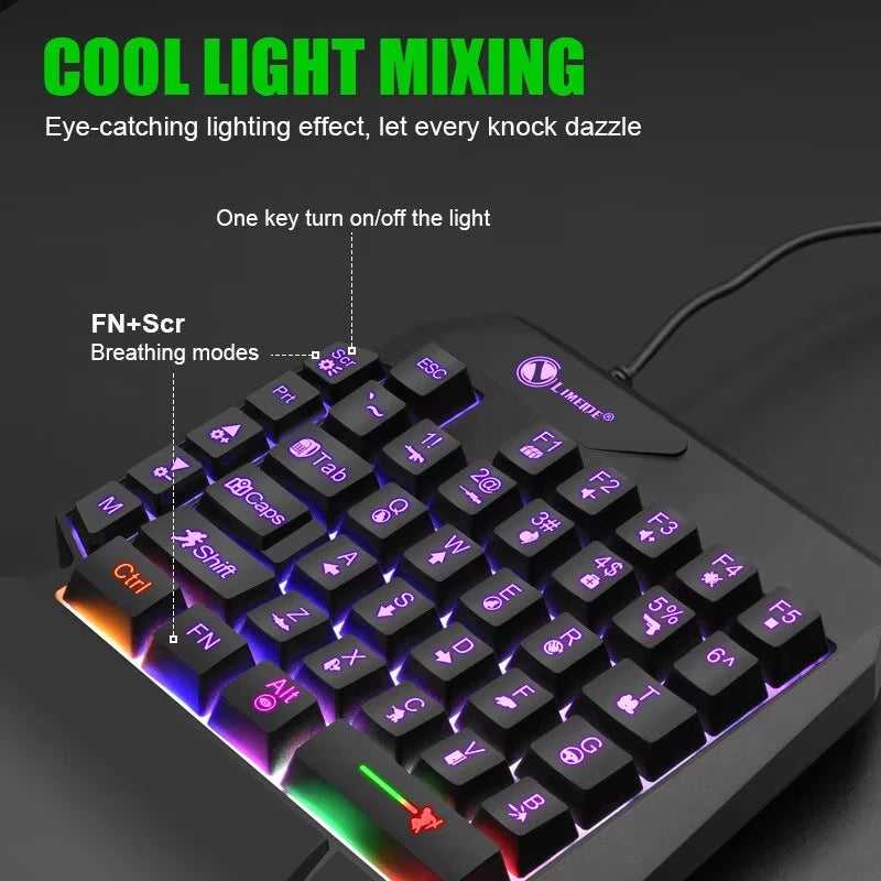 35-Key Single-Handed RGB Mechanical Gaming Keyboard - PlusGamer