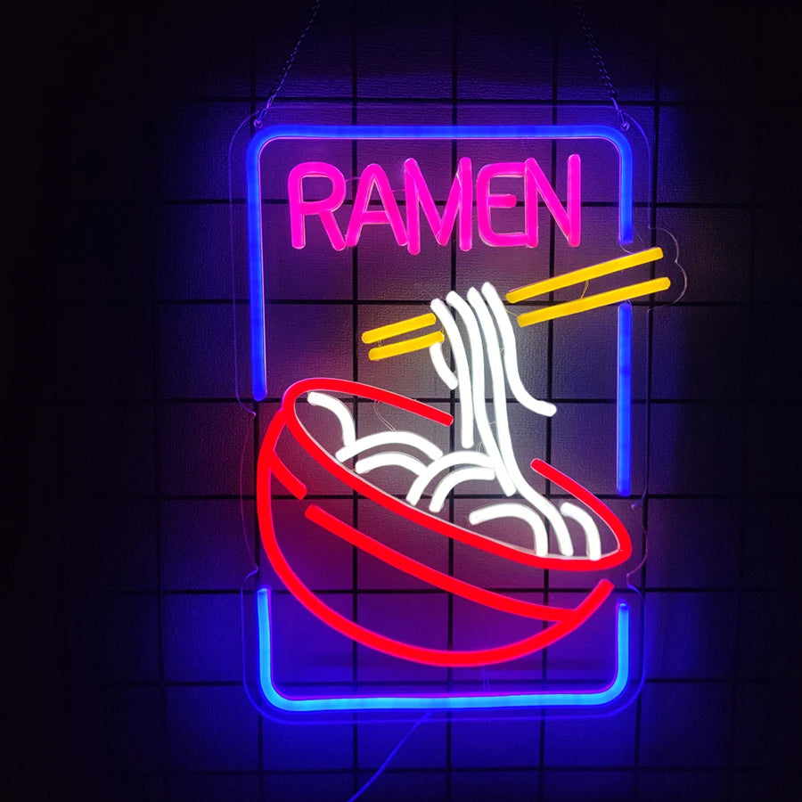 LED Neon Ramen & Sushi Restaurant Sign - PlusGamer