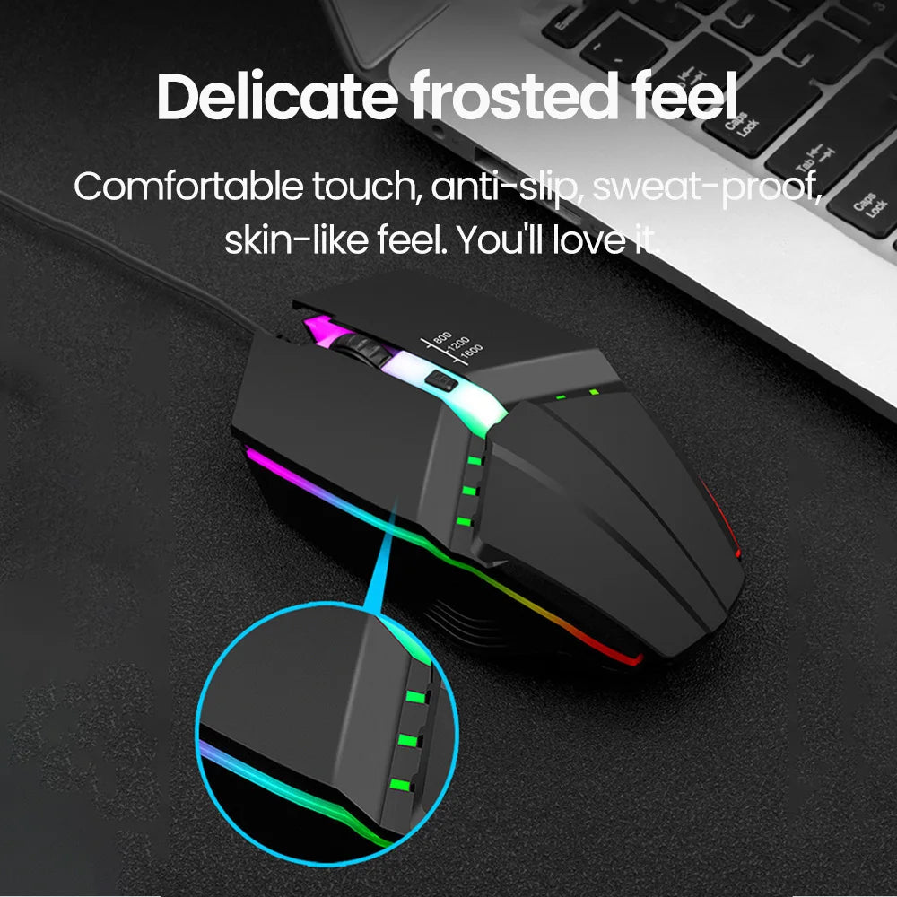 Elough Mute Wired Gaming Mouse - PlusGamer