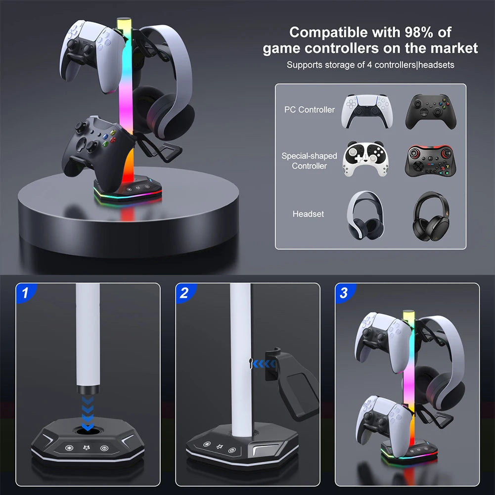 RGB Controller & Headset Stand - PlusGamer