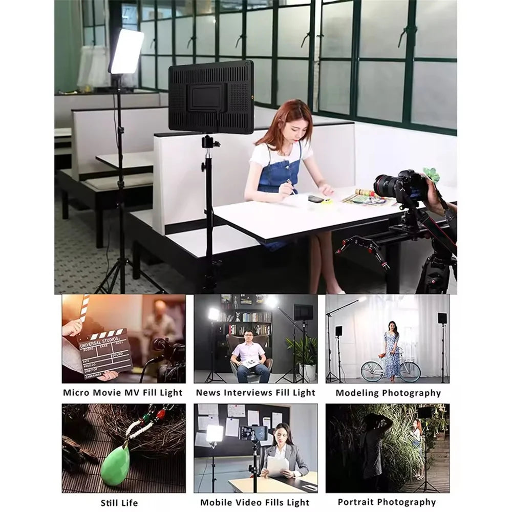 Professional LED Video Light Panel with Tripod and Remote - PlusGamer