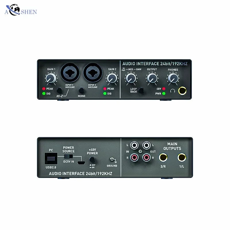 2-Channel USB External Audio Interface Sound Card - PlusGamer