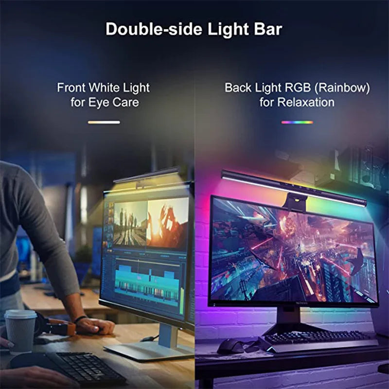 RGB Monitor Light Bar with Stepless Dimming - PlusGamer