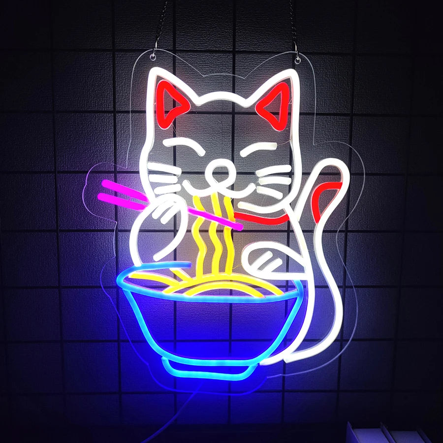 LED Neon Ramen & Sushi Restaurant Sign - PlusGamer